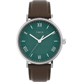 Timex Men's TW2R63900 Southview 41mm Tan/Silver-Tone/Blue Leather Strap Watch