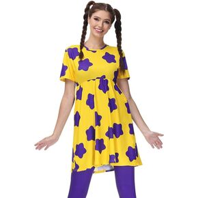 Maisolly Women's Halloween Short Sleeve Button Printed Cosplay Costume Top