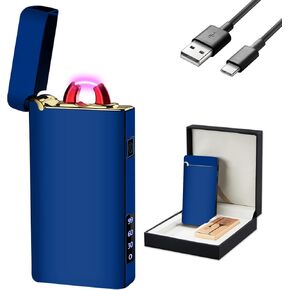 Arc Plasma Flame Lighter Windproof Lighter Outdoor, Electric Lighter Rechargeable USB-C Lighter with LED Battery Indicator (Matte Black)