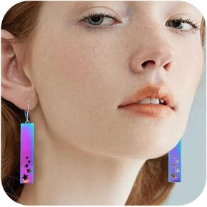 REELMAR Teardrop Dangle Earrings for Women Girls Trendy Colorful Sun Mushroom Drop Earrings Hollowed-Out Geometric Boho Earrings Dangling Summer Statement Earrings Hypoallergenic Stainless Steel Jewelry