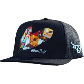 Feather Black Flat Trucker Cap