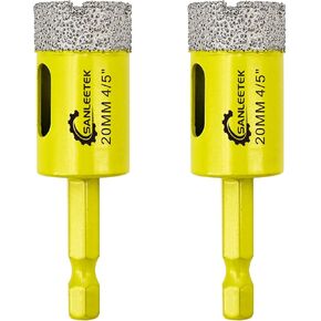 Dry Diamond Drill Bits Set - 5pcs 3/8"(10mm) SANLEETEK Hole Saw Kit with Quick Change Hex Shank for Marble Granite Ceramic Porcelain Tile Stoneware Quartz