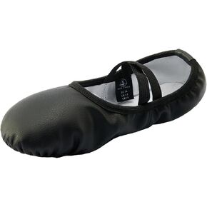 Polka Dot Leather Ballet Belly Slippers Dance Shoes Split-Sole Gymnastics Yoga Shoes