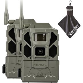 TACTACAM Reveal X Gen 3.0 Cellular Trail Camera - Multi Carrier, HD Photos & Videos, Pre-Installed Antenna, Built-in GPS, Best Battery Life, Low-Glow, Fast Trigger Speed + Cleaning Cloth | 2PK