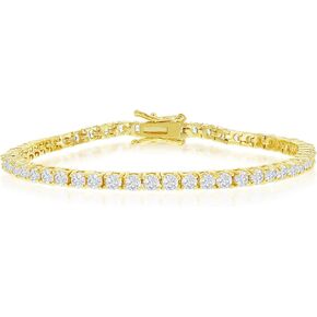 NYC Sterling 3mm Round Cubic Zirconia Classic Tennis Bracelet