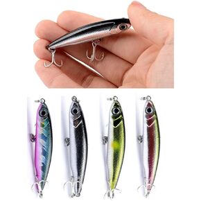 4 Pcs Slow Sinking Pencil Lures, as Pencil Fishing Lures or Hard Fishing Bait ,Fishing Plugs for Salmon Redfish Trout Bass Walleye-41