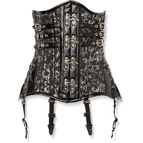 Daisy Corsets Women's Plus Size Curvy Steampunk Steel Double Boned Under Bust Corset, Black, 6X
