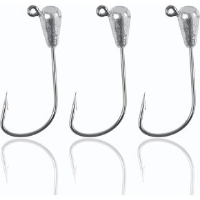 Tube Jig Heads Tube Baits Hooks 20pcs Fishing Tubes Jigs for Bass Fishing 1/8 oz,1/4 oz,3/8 oz