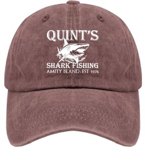 Quints Shark Fishing Amity Island EST 1978 Hat Hat Men Vintage Mesh Baseball Cap for Fall