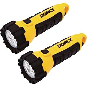 Dorcy 41-2524 2 pk Floating LED Flashlight with Carabineer Clip, 150 Lumens, Yellow