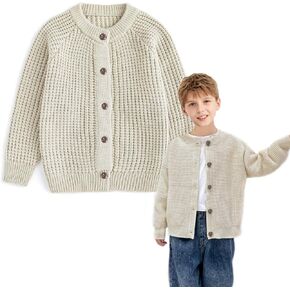 Curipeer Boys' Cardigan Knitted Sweater Fall Button Up Sweater Cardigan for Toddler Boys 3-14Y in Kuwait