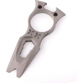 Hamans Titanium EDC Multi Tool with Wrench Bottle Opener Pry Bar Function Mini Portable Keychain
