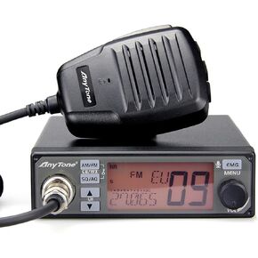 جهاز إرسال واستقبال CB Radio Mobile AnyTone AT-500M II للمركبات والشاحنات وقناة الطقس WX، VOX، رمز CTCSS/DCS، تقليل الضوضاء NRC، شاشة عرض 7 ألوان، جهد إدخال 12 فولت، AM/FM، PA، Echo، NB/ANL، أسود