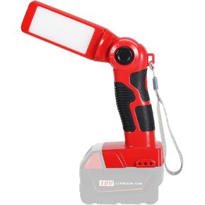 YEX-BUR LED Work Light Torch for Milwaukee m18 18v Battery 12W 1000LM Flashlight with USB-A Charging Port Portable Outdoor Indoor Lights for Workshop,Garage,Camping,Emergencies