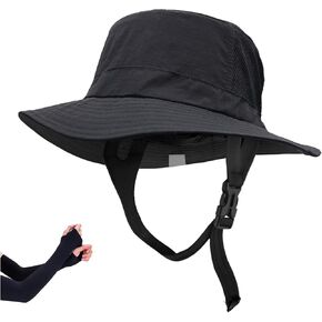 Surf Bucket Sun Hat - Surf Hat UPF 50+ UV Protection, Waterproof Surf Sun Hat Chin Strap Surfing Fishing Water Sports