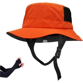 Surf Bucket Sun Hat - Surf Hat UPF 50+ UV Protection, Waterproof Surf Sun Hat Chin Strap Surfing Fishing Water Sports