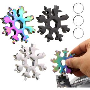 3pack 18 in 1 Snowflake Stainless Steel Multi-Tool, Portable Durable Screwdriver Compact Snowflake Multi-Tool, Cool Stuff Screwdriver Bottle Opener
