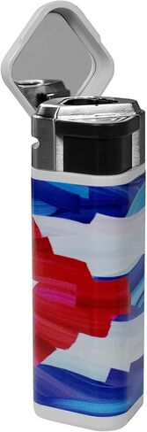 Palió Treo Triple Jet Flame Butane Torch Lighter for Cigars, Navy Blue | Wind Resistant, Oversized Refillable Fuel Tank, Adjustable Flame, Easy Push Ignition, Flip-Top Lid, High Altitude Tested in Saudi Arabia