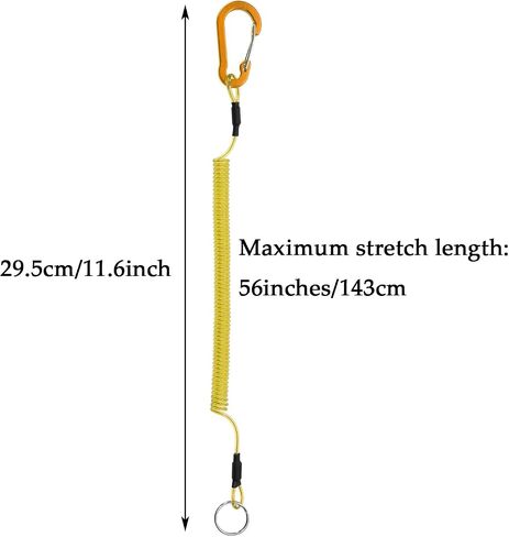 6 Pcs Retractable Safety Coiled Lanyard Steel Wire Fishing Pliers Tools Lanyard with Aluminium Alloy Clip Kayak Gear Tether for Boating Fishing in Saudi Arabia