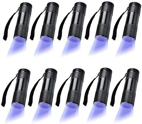 6 Pack UV Blacklight 9 LED Flashlight Torch Light Outdoors Etc (6 Pack) in Saudi Arabia