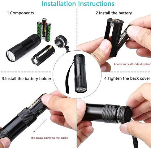 6 Pack UV Blacklight 9 LED Flashlight Torch Light Outdoors Etc (6 Pack) in Saudi Arabia