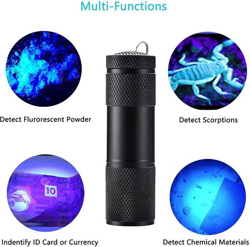 6 Pack UV Blacklight 9 LED Flashlight Torch Light Outdoors Etc (6 Pack) in Saudi Arabia