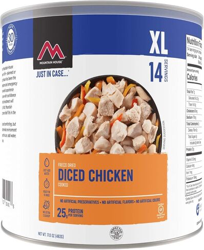 Mountain House Freeze Dried Diced Chicken #10 Can Hunting, Survival, Camping, Backpacking Food Backed by a 30-Year Perfect Taste Survival and Emergency Food Gluten Free 6 Cans Per Case in Saudi Arabia