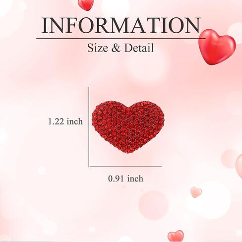 EMEGCY Heart Brooches for Women Girls Rhinestone Brooches Heart Lapel Pins Jewelry Gifts for Her in Kuwait