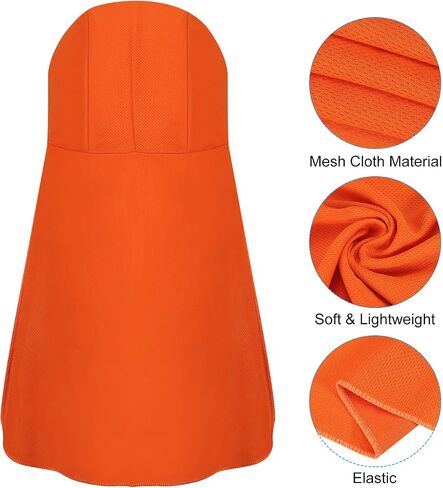PATIKIL Hard Hat Sun Shade, 6 Pack Sun Protection Neck Shade Cooling Skull Cap Fishing Hats Neck Protector for Hiking Riding Outdoor, Orange in Saudi Arabia
