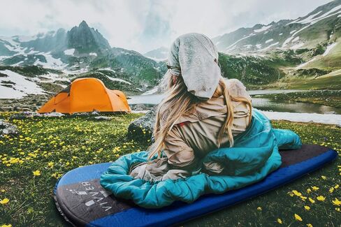 Self Inflating Lighweight Sleeping Pad - Compact, Thick and Durable -Ideal for Outdoor Camping, Hiking and Backpacking -Self-Inflating Sleep Pad is Sleeping Bags. No Air Leakage in Saudi Arabia