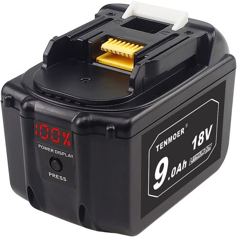 TENMOER 18V 9.0Ah BL1890 Replacement Battery Compatible with Makita 18V BL1830B BL1860B Cordless Drill with LED Screen Display,2-Pack in Saudi Arabia