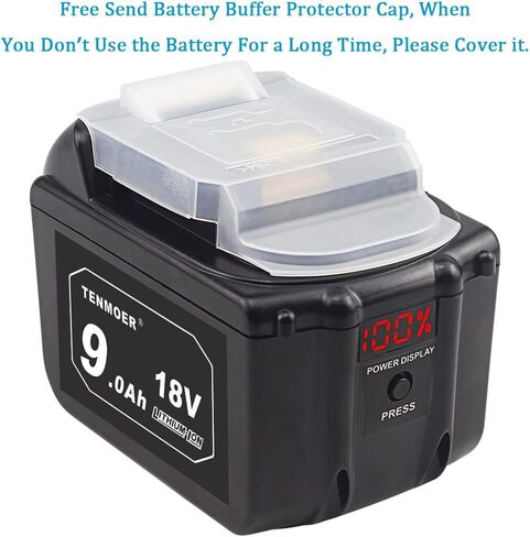 TENMOER 18V 9.0Ah BL1890 Replacement Battery Compatible with Makita 18V BL1830B BL1860B Cordless Drill with LED Screen Display,2-Pack in Saudi Arabia