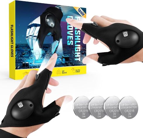 Flashlight Gloves, LED Flashlight Gloves, Cool Gadgets Christmas Stocking Stuffers Unique Birthday Gifts for Dad Boyfriend Husband Him, Light Gloves Tool for Camping Fishing Car Repairing Hiking in Saudi Arabia