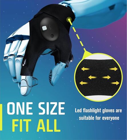 Flashlight Gloves, LED Flashlight Gloves, Cool Gadgets Christmas Stocking Stuffers Unique Birthday Gifts for Dad Boyfriend Husband Him, Light Gloves Tool for Camping Fishing Car Repairing Hiking in Saudi Arabia