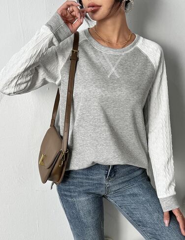 Zeagoo Womens Sweatshirts Lightweight Cable Knit Sleeve Sweaters Trendy Fall Tunic Tops in Saudi Arabia