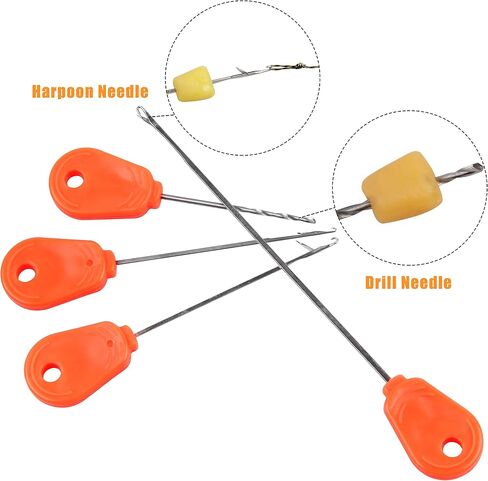 25pcs Carp Fishing Hair Rigs - Include Curved Barbed Carp Hook Anti-Tangle Swivel Braided Thread line, Card Boilie Bait Stops Dumbell Stoppers, Bait Needle Tool Carp Fishing Leader Rigging in Saudi Arabia