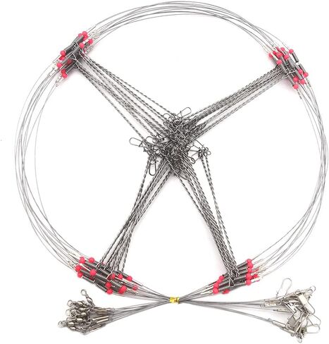 High-Strength Fishing Wire Leader Rigs with Swivels Snap Connect 1 Arm -5 Arm,Saltwater Fishing Assecories 7-Strands Steel Wire with Nylon-Coating in Saudi Arabia