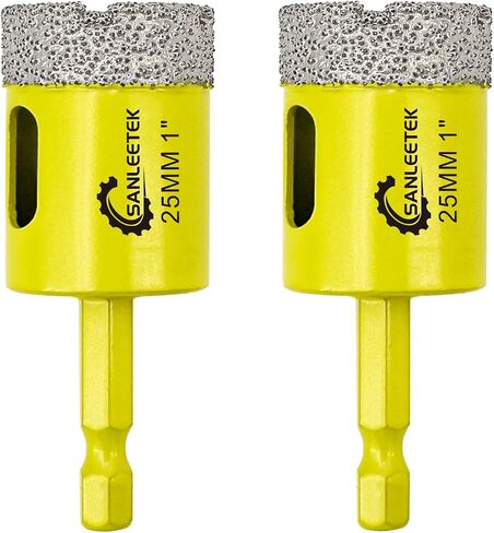 Dry Diamond Drill Bits Set - 5pcs 3/8"(10mm) SANLEETEK Hole Saw Kit with Quick Change Hex Shank for Marble Granite Ceramic Porcelain Tile Stoneware Quartz in Kuwait