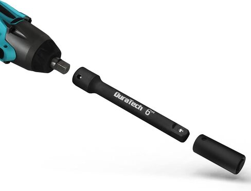 DURATECH 5-Piece Socket Adapters and Extension Bar Set - with 1/4-Inch Hex Shank - 1/4" 3/8" 1/2" Extension Adapter for Impact Drivers/Drills, Premium Cr-V Steel with Black Phosphate Finish in Saudi Arabia
