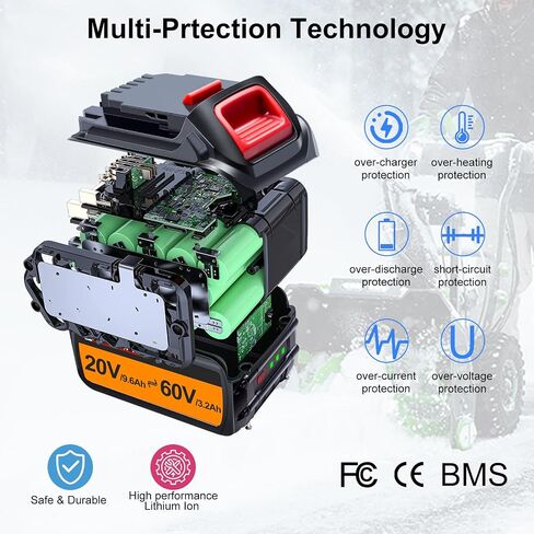 DTK 40V 3.5Ah Battery Replacement for Worx 40V Battery WA3580 WG180 WG280 WG380 WG580 Replacement for Worx 40V Lithium Battery in Saudi Arabia