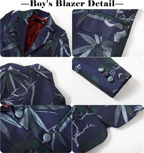 Boy Suits Formal Tuxedo Wedding Prom Suit for Teens Boys Jacquard Suits 3 Piece Blazer Jacket Pants Set with Bow Tie 2t-20 in Saudi Arabia