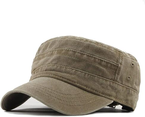 Military Cap Vintage Army Caps Washed Cotton Flat Top Cap Outdoor Sunhat in Saudi Arabia