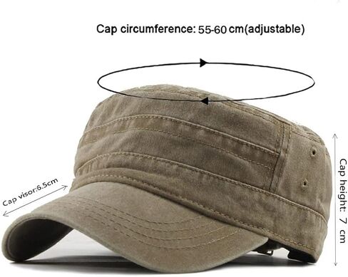 Military Cap Vintage Army Caps Washed Cotton Flat Top Cap Outdoor Sunhat in Saudi Arabia
