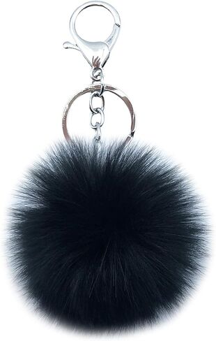 Unpafcxddyig Pom Pom Keychain Artificial Fox Fur Soft Ball Keychains Fluffy Tote Pendant Car Bag Charm in Kuwait