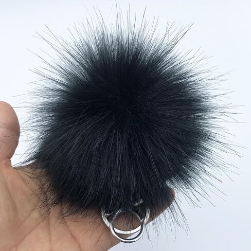 Unpafcxddyig Pom Pom Keychain Artificial Fox Fur Soft Ball Keychains Fluffy Tote Pendant Car Bag Charm in Kuwait