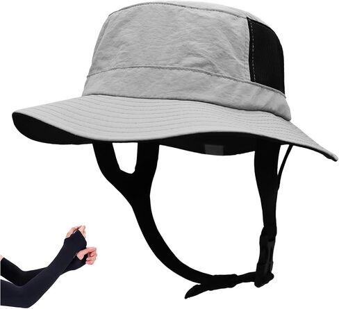 Surf Bucket Sun Hat - Surf Hat UPF 50+ UV Protection, Waterproof Surf Sun Hat Chin Strap Surfing Fishing Water Sports in Saudi Arabia