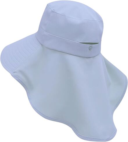 Womens Sun Hat with Ponytail Hole Rollable Wide Brim Garden Hat Neck Flap UV Protection Hiking Fishing Hat UPF 50+ for Women in Saudi Arabia