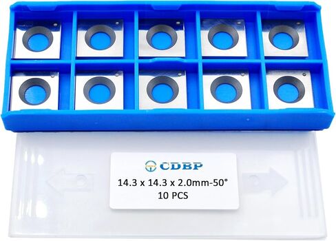 CDBP 14mm Square Straight Carbide Inserts for woodturning, 14×14×2.0mm Replacement Cutter Knives for Woodworking Fits Spiral, Helical Planer Cutter, Head Wood, Lathe, Turning Tools, 10pcs in Kuwait