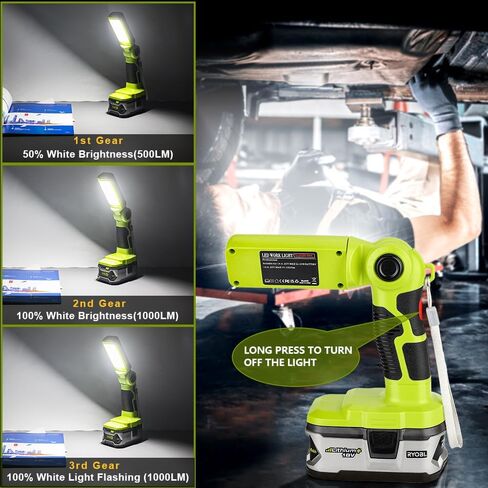 YEX-BUR LED ضوء العمل الشعلة لميلووكي m18 18 فولت بطارية 12 واط 1000LM مصباح يدوي مع منفذ شحن USB-A أضواء داخلية محمولة في الهواء الطلق لورشة العمل، المرآب، التخييم، حالات الطوارئ in Kuwait
