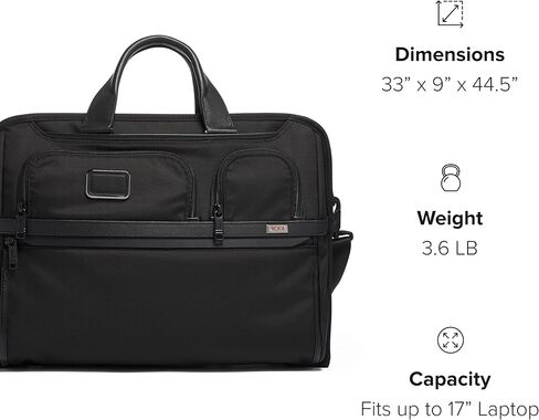 TUMI - حقيبة كمبيوتر محمول صغيرة الحجم Alpha 3 ذات شاشة كبيرة - حقيبة كمبيوتر مقاس 17 بوصة للرجال والنساء in Kuwait
